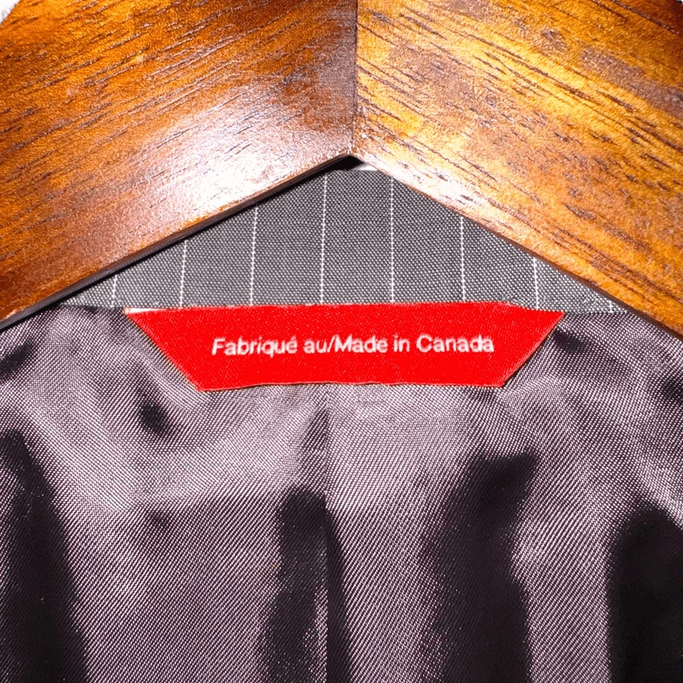 Samuelsohn Gable Gray Striped Super 130s Suit Size 44R - Image 4 of 4