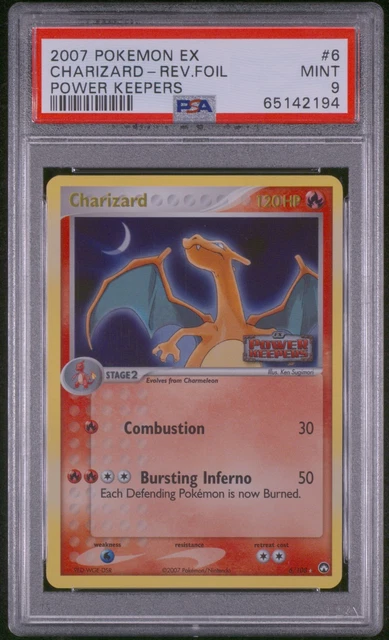2007 Pokemon EX Power Keepers Charizard Reverse Holo 6/108 PSA 9 🔥🔥