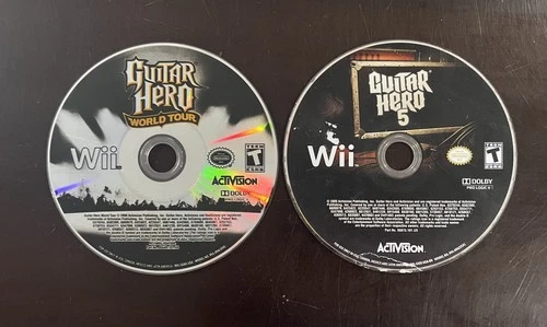 Nintendo Wii Guitar Hero 5 & World Tour Tested DISC ONLY
