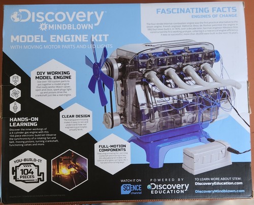 Discovery Mindblown Model Engine Kit with Moving Motor Parts & LED Lights 104pcs - Picture 2 of 4