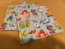 POTHOLDERS HANDMADE SET OF 2 FRESH FRUITS