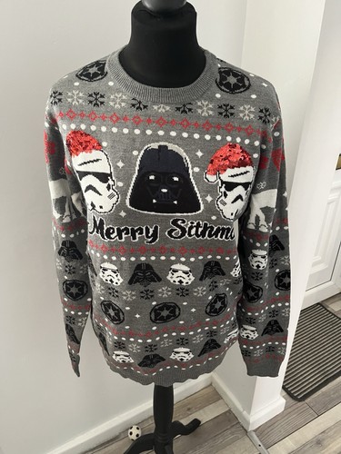 Star Wars Merry Sithmas Christmas Sweater Jumper Size M Chest 40 - Picture 1 of 3