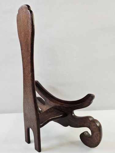 Oriental Plate Holder Carved Wood Table Top Easel/Stand/Display for Large Plates - Picture 6 of 20