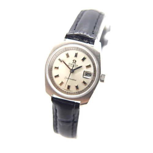Omega Seamaster Automatic Watch Ladies 22mm Vintage Date Tonneau Swiss Made