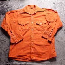 Vintage Frostproof Sanforized hunter orange Men's Long flannel Shirt medium