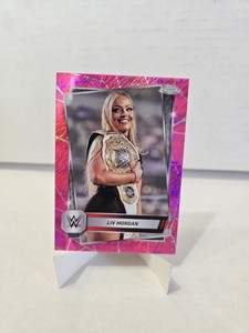 2025 Topps Chrome WWE Liv Morgan #146 Pink Shimmer Refractor