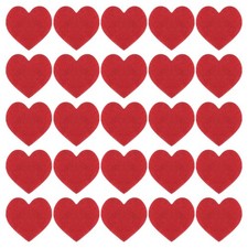 100 Pack 3.94 Red Felt Heart Shape, Pom Pom, Valentines Day, Crafts, Decor