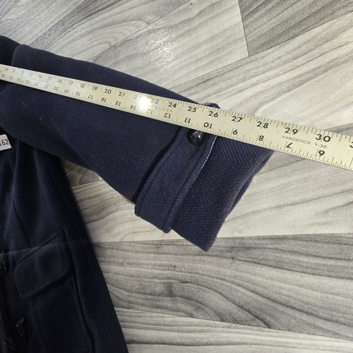 Vintage L. L. Bean Wool Toggle Hooded Navy Coat Women’s Small Petite - Picture 10 of 11