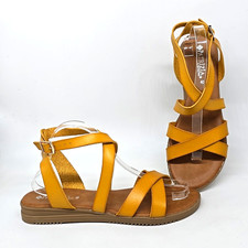 Patrizia by Spring Step ANGHAL Golden Tan Strappy Sandals Women's Size US 9.5