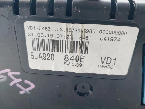 5JA920840E Instrument Panel for SKODA RAPID (NH) Ambition 2015 9053717 - Picture 7 of 10
