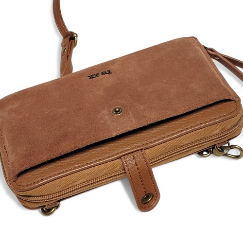 The Sak Iris Smartphone Umhängetasche Tabak Braun Wildleder Leder Handtasche Boho - Bild 6 von 10