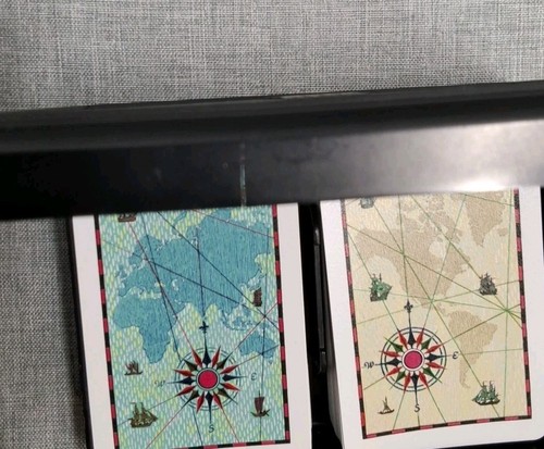 EUC VTG Kem Plastic Playing Cards WINDROSE Nautical BOXED Double Deck Set READ - Picture 6 of 8