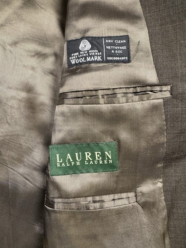 Lauren Ralph Lauren Suit Men’s 42S Brown Plaid Wool - Picture 9 of 23