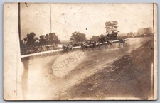 K38/ Interesting RPPC Postcard c1910 Harness Horse Race Track Race 338