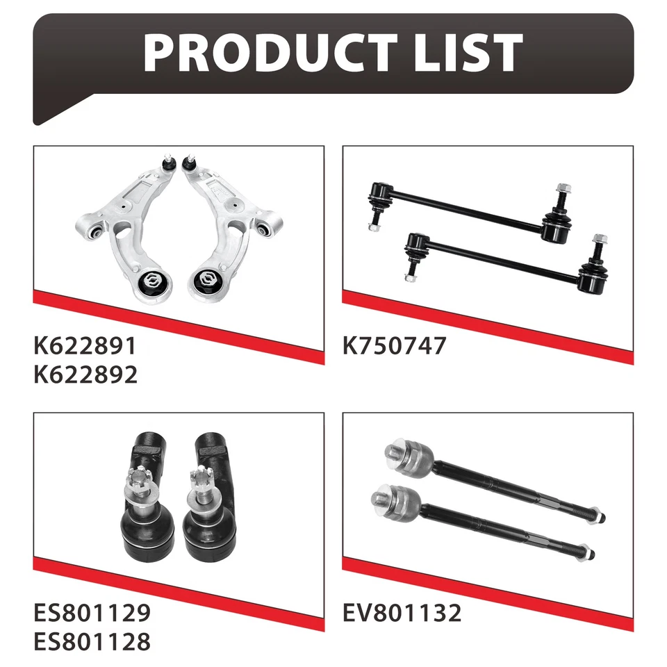 Brazos de control inferiores delanteros con rótulas barras estabilizadoras extremos de varilla de amarre para Chrysler 200 Foto 3 de 4