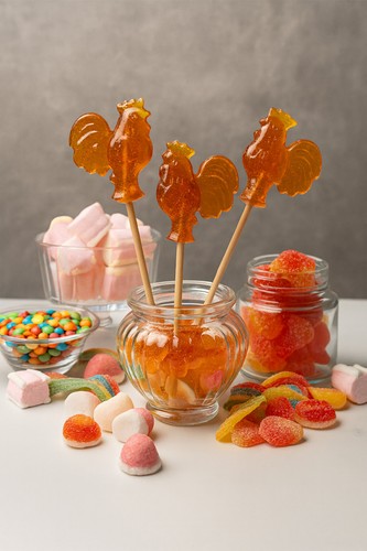 Molde de piruleta de caramelo de hierro fundido con formas de gallo metal duradero vintage - Imagen 2 de 6