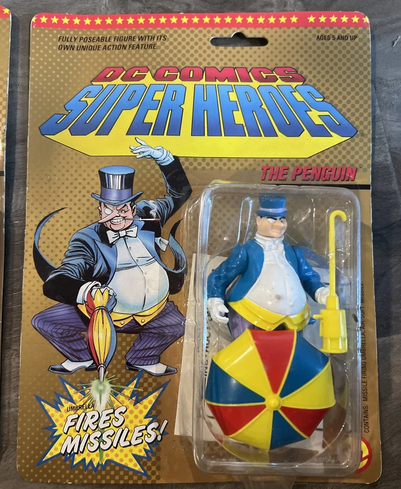 Lote de figuras vintage 89 Toybiz Batman Bat Rope Robin Penguin DC Super Heroes Foto 4 de 4