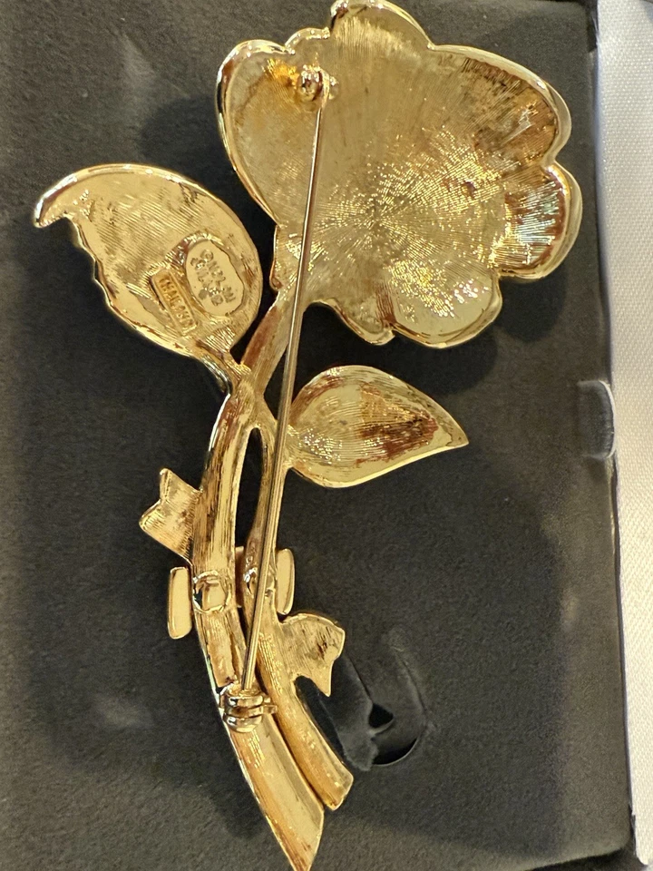 NUEVO Prendedor Nolan Miller Glamour Collection Pave Rose Firmado! Foto 4 de 4