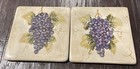 Tabletops Unlimited Cabernet Trivets Set Of 2 Purple Grapes Hand Painted 6 Inch