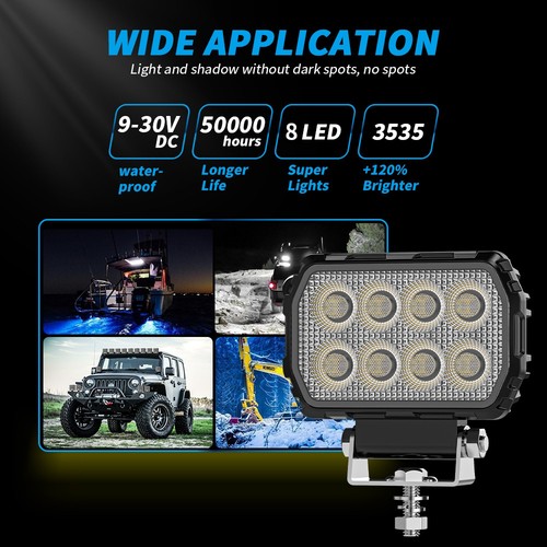 2PCS Square LED WORK LIGHTS Fit CAT Skid loader 259D3 236D3 262D 259D 272D2 XHP - Picture 9 of 10