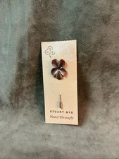Vintage Stuart Nye handwrought small Violet flower stickpin on card
