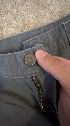 Pantalone Carhartt Carpentiere Taglia 36x32 Grigio Vestibilità Relaxed Abbigliamento da Lavoro - Foto 3 di 3