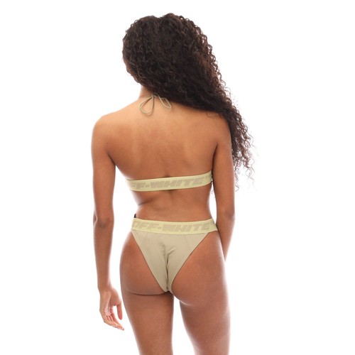 Women's Swimwear Off White Logo Band Bikini in Green - Picture 3 of 3