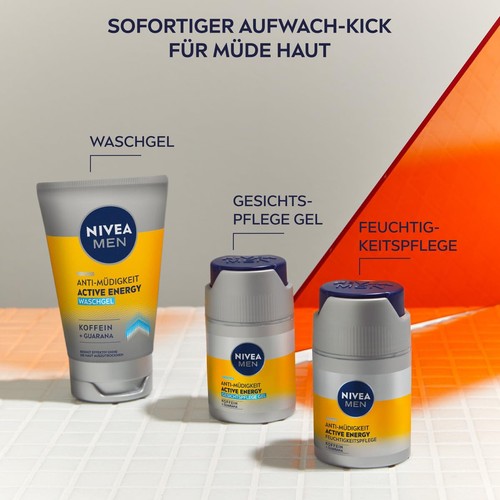 NIVEA MEN Active Energy Facial Care Cream (50ml), Revitalising Face Sc - Picture 8 of 10