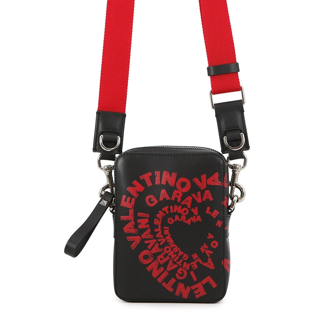 Valentino — Valentino Garavani Logo Graffiti Shoulder Bag Leather Black/Red