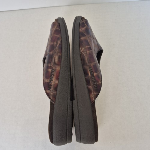 Mephisto Womens Size 6 Euro 36 Slip On Open Toe Sandals Brown Leather - Picture 7 of 10
