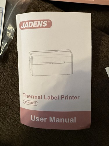 Jadens Thermal Label Printer Model: JD-468BT Pink No Power Supply TurnsOn As Is - Afbeelding 6 van 7