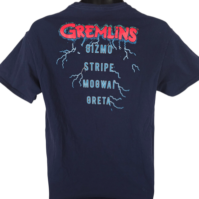 Gremlins T Shirt Mens Size Medium Blue Retro 80s Gizmo Stripe