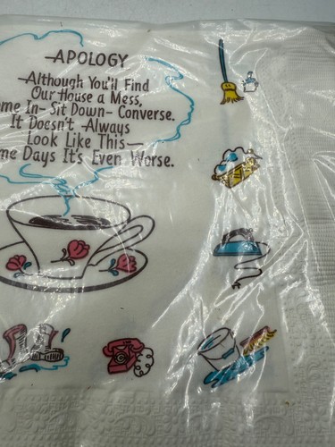 Vintage Contempo Gesichtstücher Servietten fünfzehn - Entschuldigung Haus Chaos - Bild 4 von 9