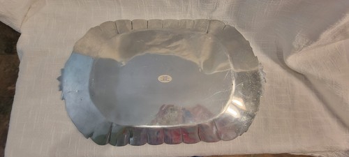 Susan Stocking Alum Creations Serving Platter Large Heavy 8 lbs Stamped Floral - Picture 4 of 7