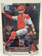 JIMMY CROOKS ST LOUIS CARDINALS SIGNED 2022 1ST BOWMAN BDC-178