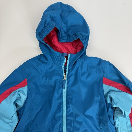 Lands End Kids Blue Hooded Winter Jacket Insulated Full Zip Youth Sz L (14) - Picture 7 of 13
