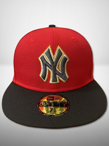 New York Yankees 75th World Series New Era 59FIFTY Fitted Hat tow Tone Red-Black - Picture 3 of 5