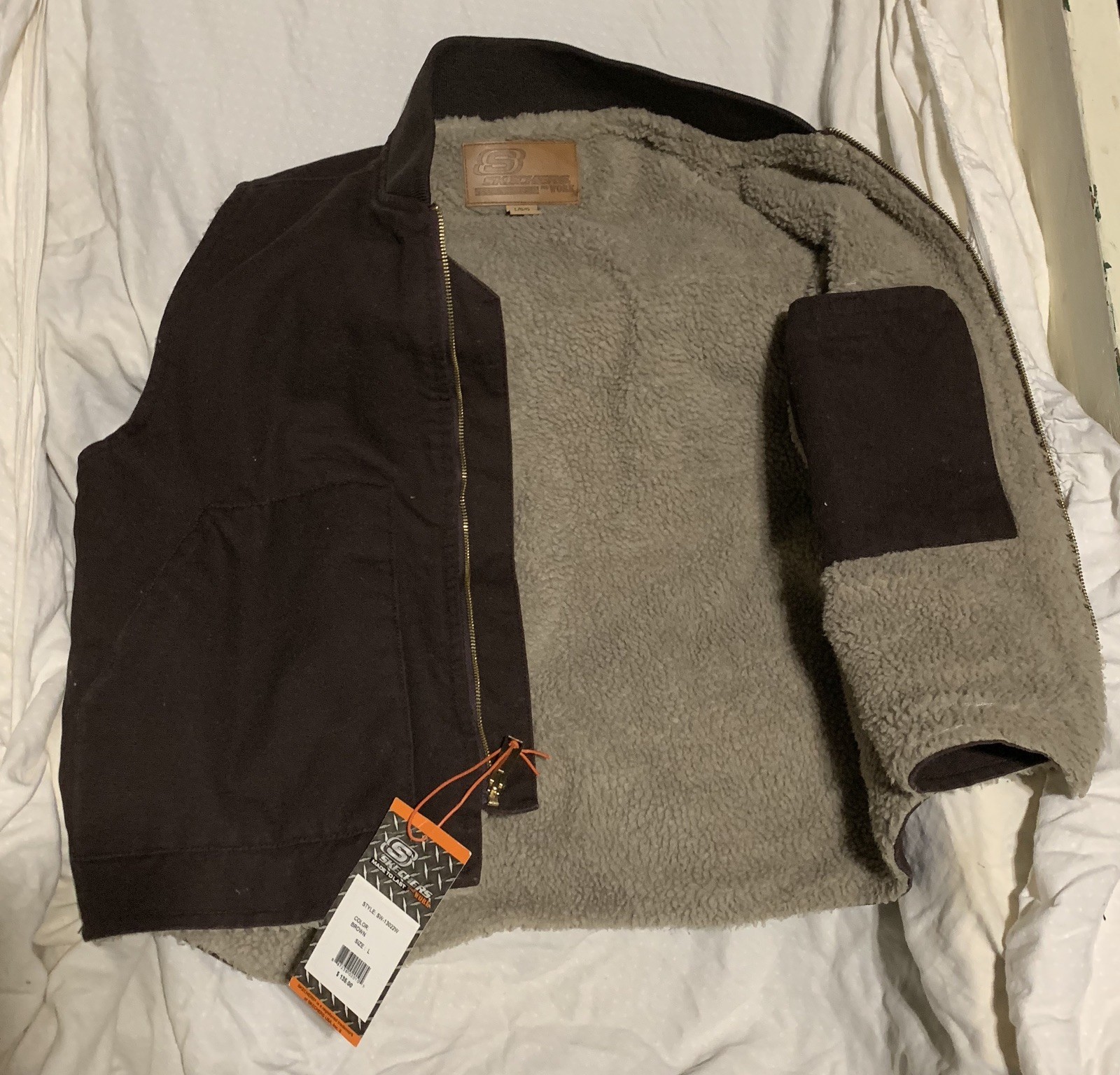 Skechers For Work, Uomo Canvas Canvas Canvas Vest, Size L-100% Cotton Sherpa Lined NEW w/TAGS ed0564 Skechers For Work, Uomo Canvas Canvas Canvas Vest, Size L-100% Cotton Sherpa Lined NEW w/TAGS ed0564