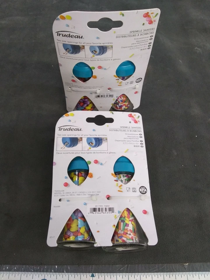 2 pks Trudeau Sprinkle Shakers Tropical Blue 2.5 Oz Baking Kitchen Food Crafts  - Image 2 of 4