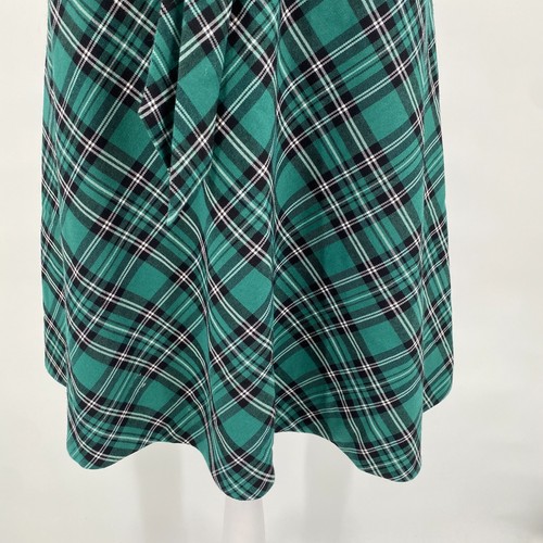 Vestido Draper James Talla 12 Verde Negro Cuadros Sin Mangas Cinturón Pradera Cabina - Imagen 3 de 14