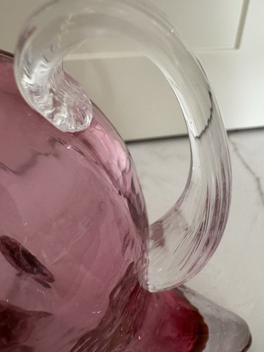 Parrot Jug In Victorian Style - Cranberry Glass Body And Metal Head /Feet 17cm - Picture 10 of 12