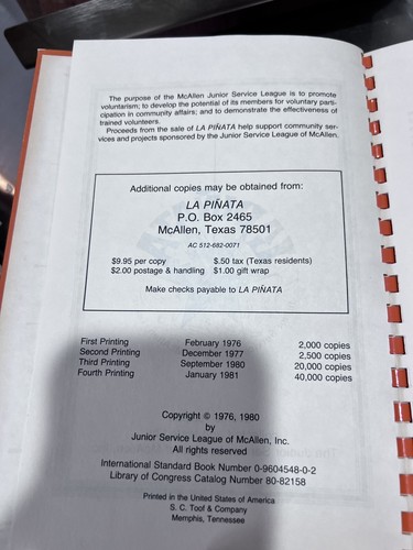 La Pinata Cookbook by The McAllen, Texas Junior Service League - Picture 4 of 6