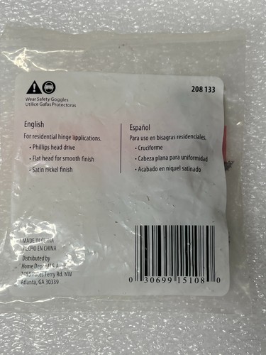 18pcs Everbilt #9 x 1” Phillips Satin Nickel Wood Hinge Screws Lock Door No9 1in - Picture 2 of 3