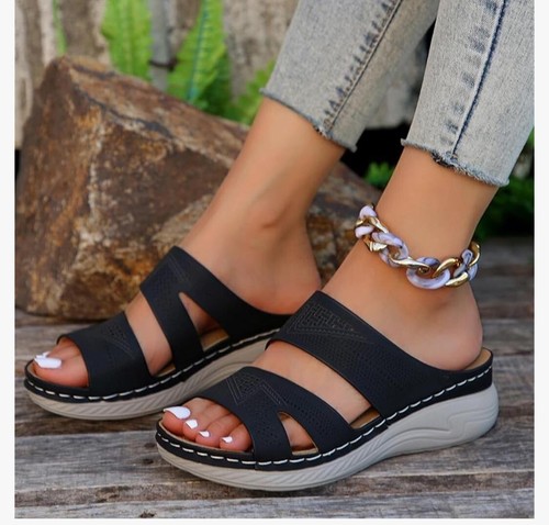 Comfort Casual Women's Hollow Roman Shoes Summer Sandals Fashion Women's Size 7 - Picture 4 of 6