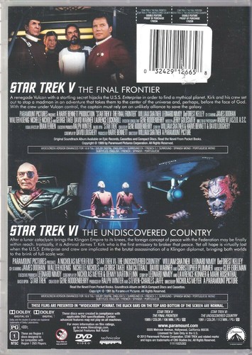 STAR TREK V: THE FINAL FRONTIER/STAR TREK VI: THE UNDISCOVERED COUNTRY DVD (M1) - Picture 2 of 2