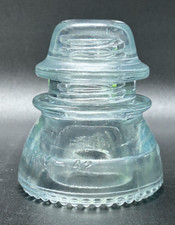 Antique Hemingray 42 Clear Telephone Glass Insulator Beaded Bottom Made in USA