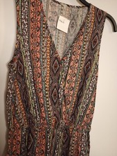 Multicolor Boho Print Patterned Sleeveless Romper Women  s Size Small
