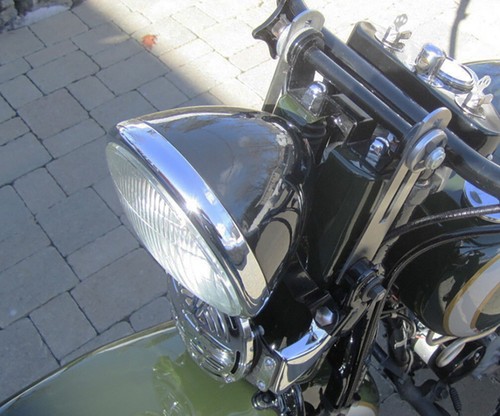 "Black" CycleRay SPRINGER HEADLIGHT for 1935 - 1957 Harley VL UL Knuckle 45 Pan - Picture 5 of 7