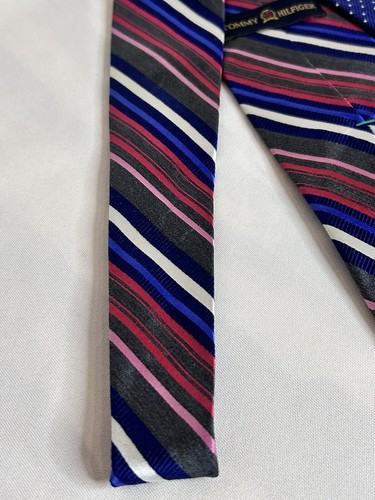 Tommy Hilfiger Designer Herren Krawatte Seide bunte Streifen 59” x 3-5/8” - Bild 8 von 11