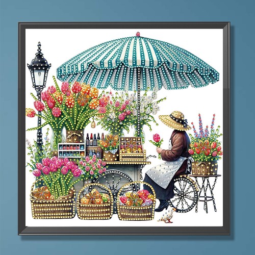 5D DIY Partial Special Shaped Drill Diamond Painting Kit Flower Decor 30x30cm - Afbeelding 30 van 42